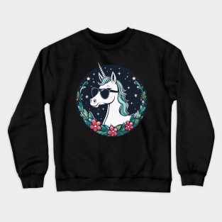 Unicorn Christmas Drawing Crewneck Sweatshirt